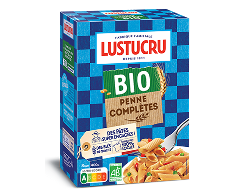 Achat Pâtes, Penne, 1/2 complet, bio en gros