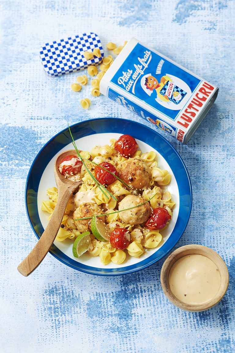Collerettes aux boulettes de dinde et citron Collerettes aux boulettes de dinde et citron