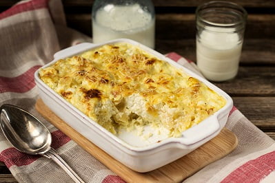 Gratin de coquillettes aux épinards