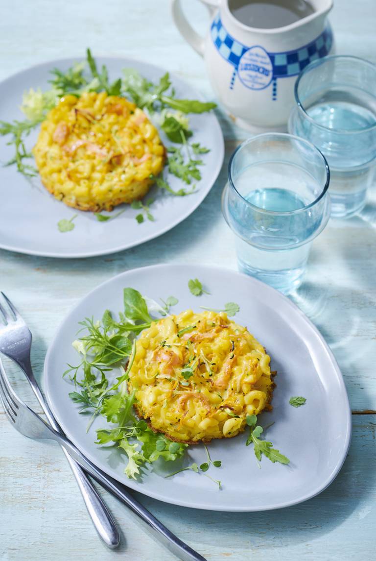 Galettes de Coquillettes au saumon