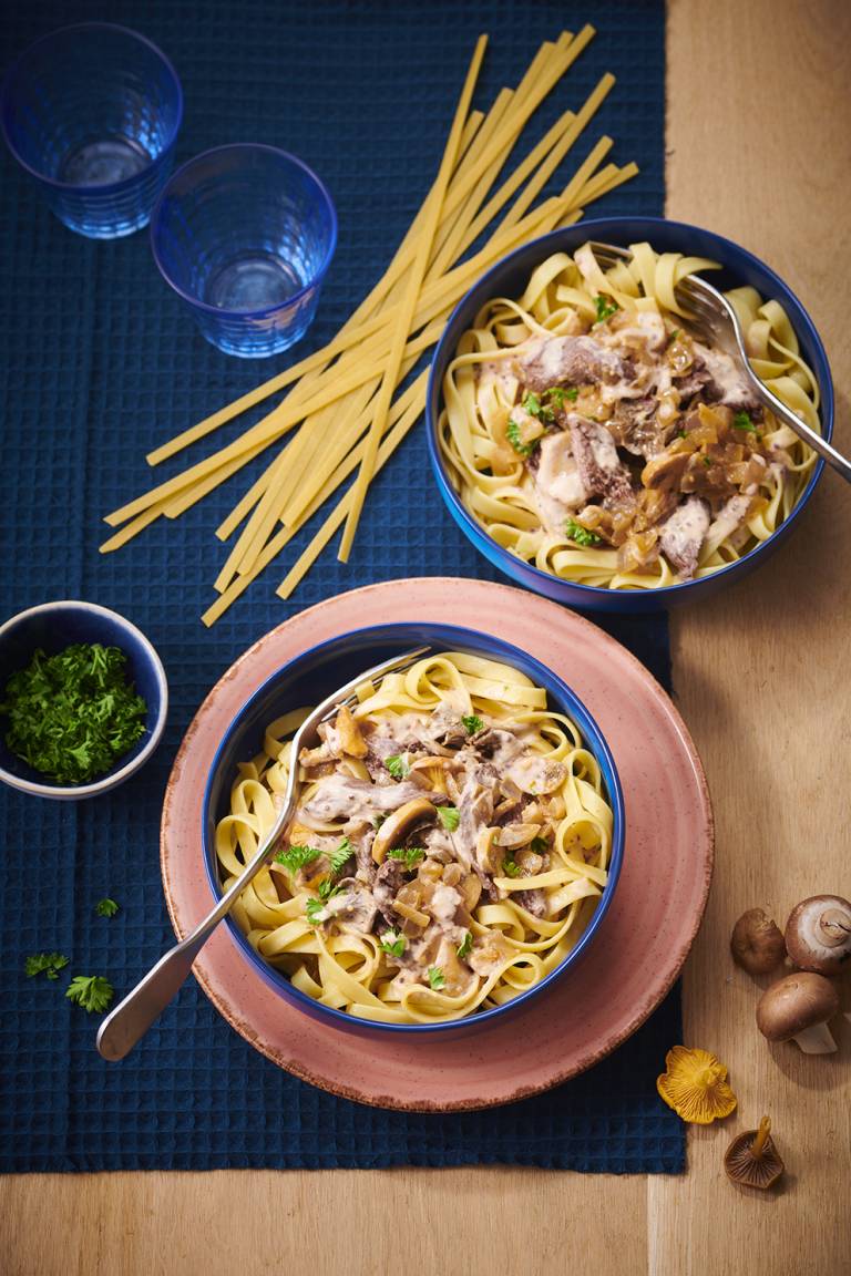 Tagliatelles au bœuf émincé Tagliatelles au bœuf émincé