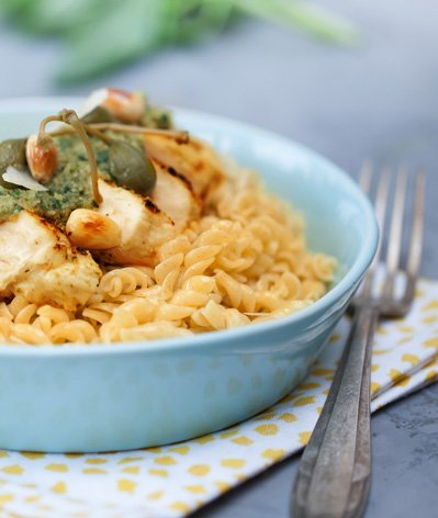 Torsades poulet sauce câpres Torsades poulet sauce câpres