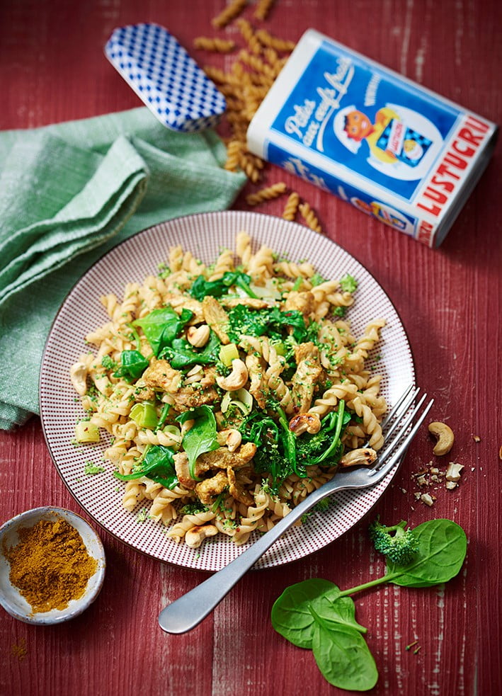 Torsades complètes au veau et curry Torsades complètes au veau et curry